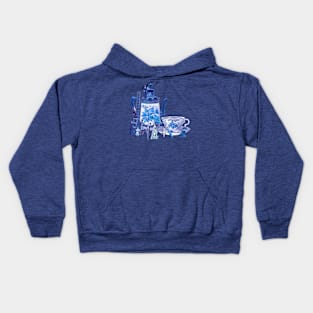 Victorian Coffee (Delft Blue Edition) Kids Hoodie